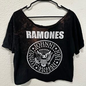 Ramones Distressed Crop Top